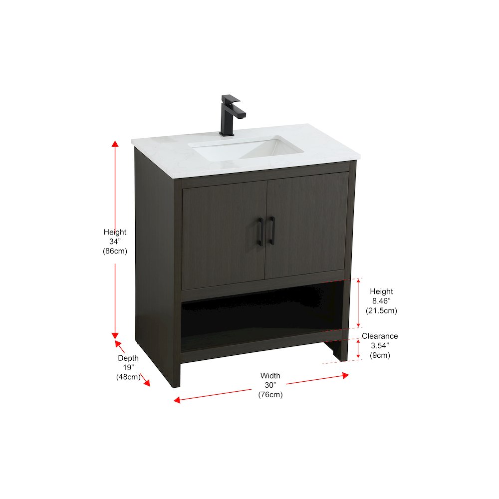 Ira 30 Inch Single Bathroom Vanity In Mocha Brown. Picture 13