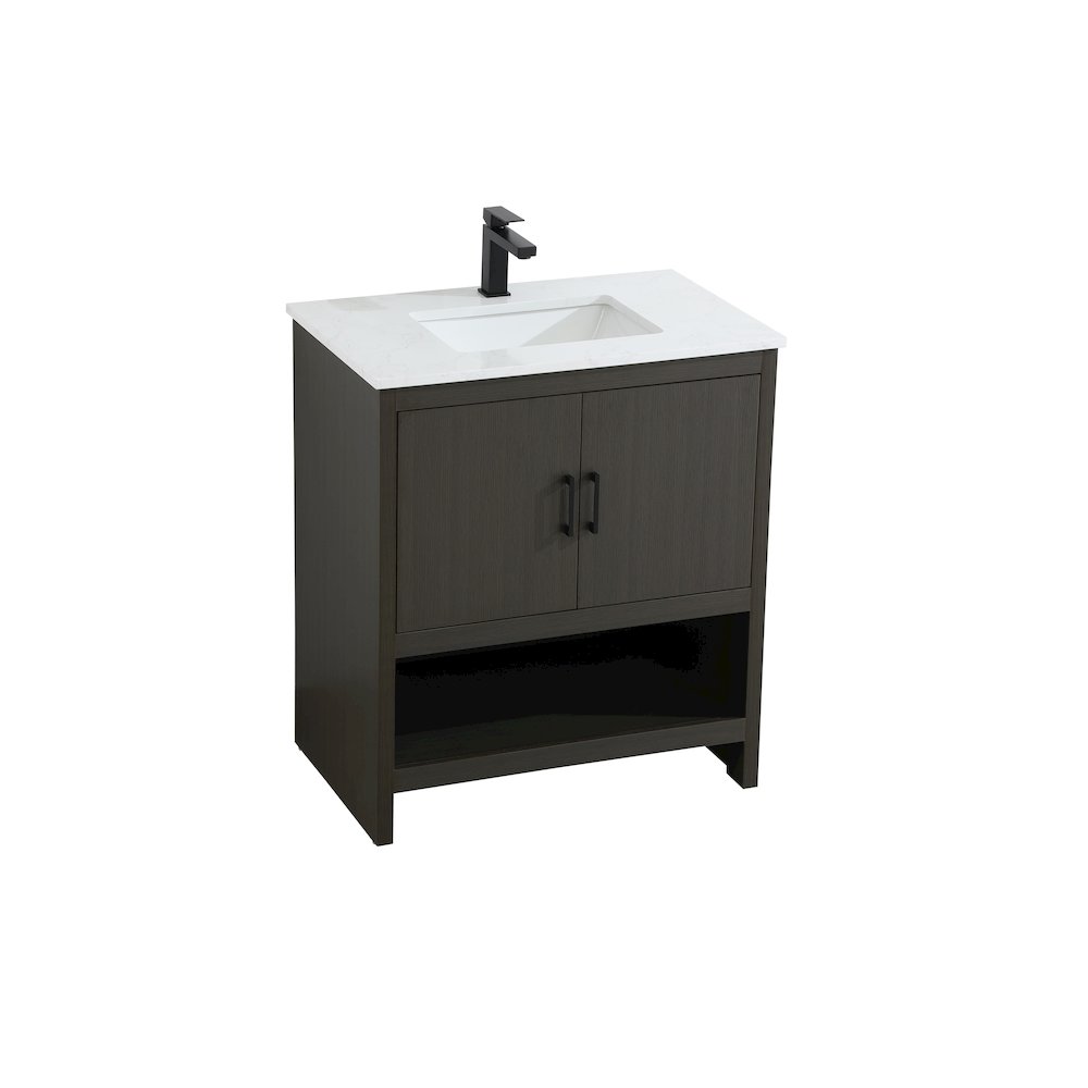 Ira 30 Inch Single Bathroom Vanity In Mocha Brown. Picture 6