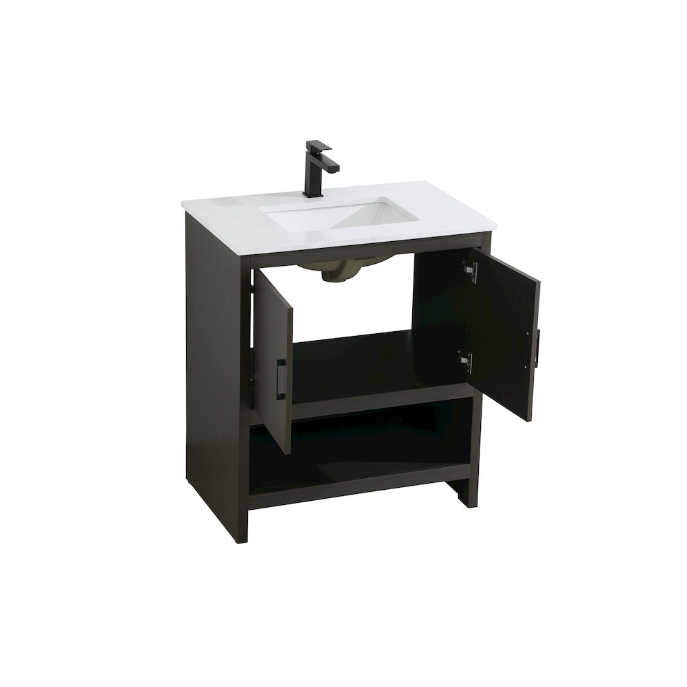 Ira 30 Inch Single Bathroom Vanity In Mocha Brown. Picture 7
