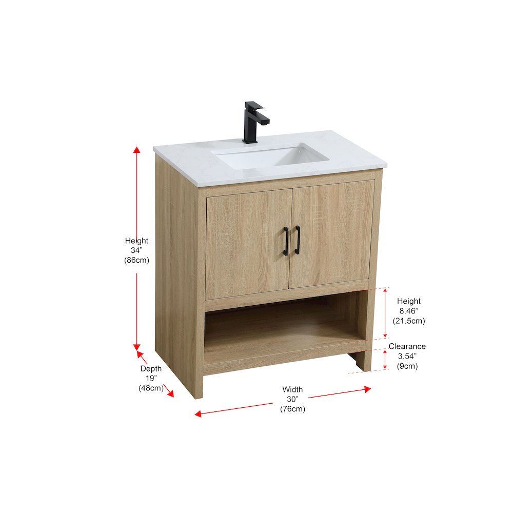 Ira 30 Inch Single Bathroom Vanity In Mango Wood. Picture 13
