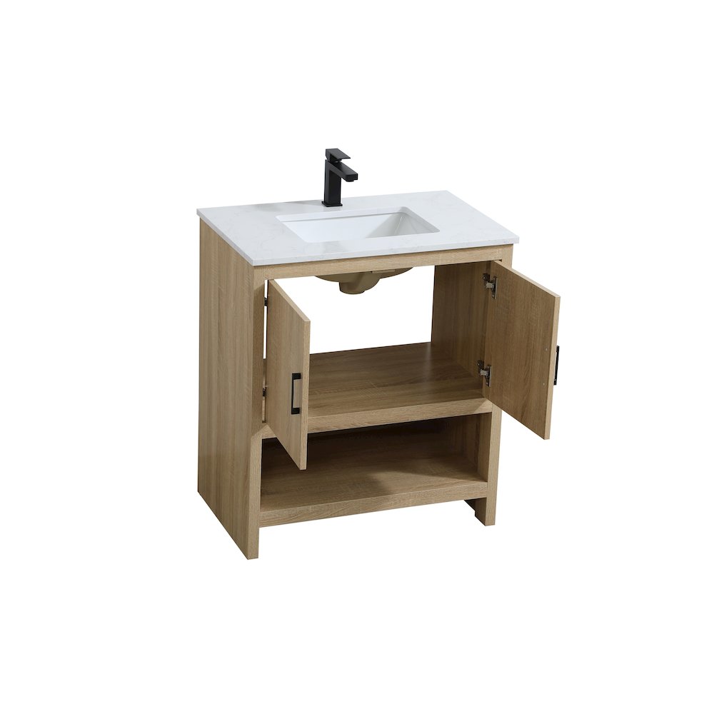 Ira 30 Inch Single Bathroom Vanity In Mango Wood. Picture 7