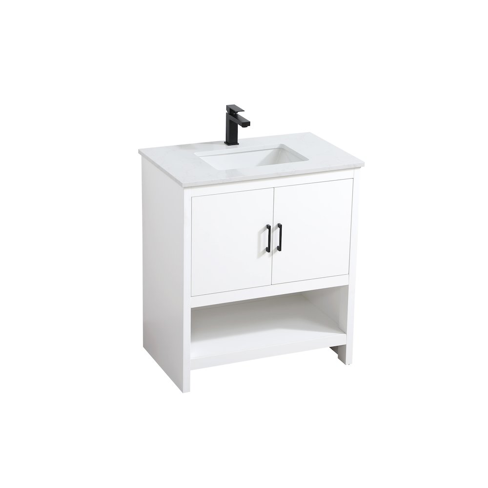 Ira 30 Inch Single Bathroom Vanity In White. Picture 6