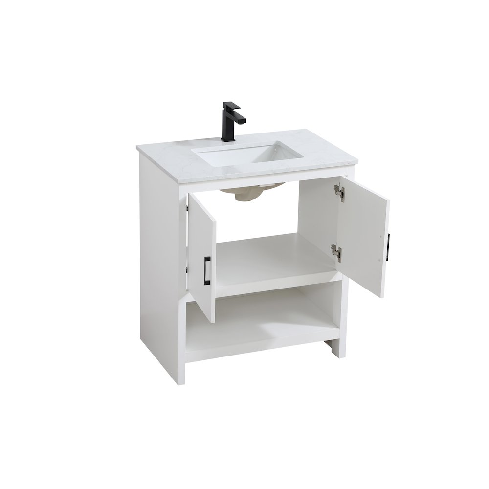 Ira 30 Inch Single Bathroom Vanity In White. Picture 7