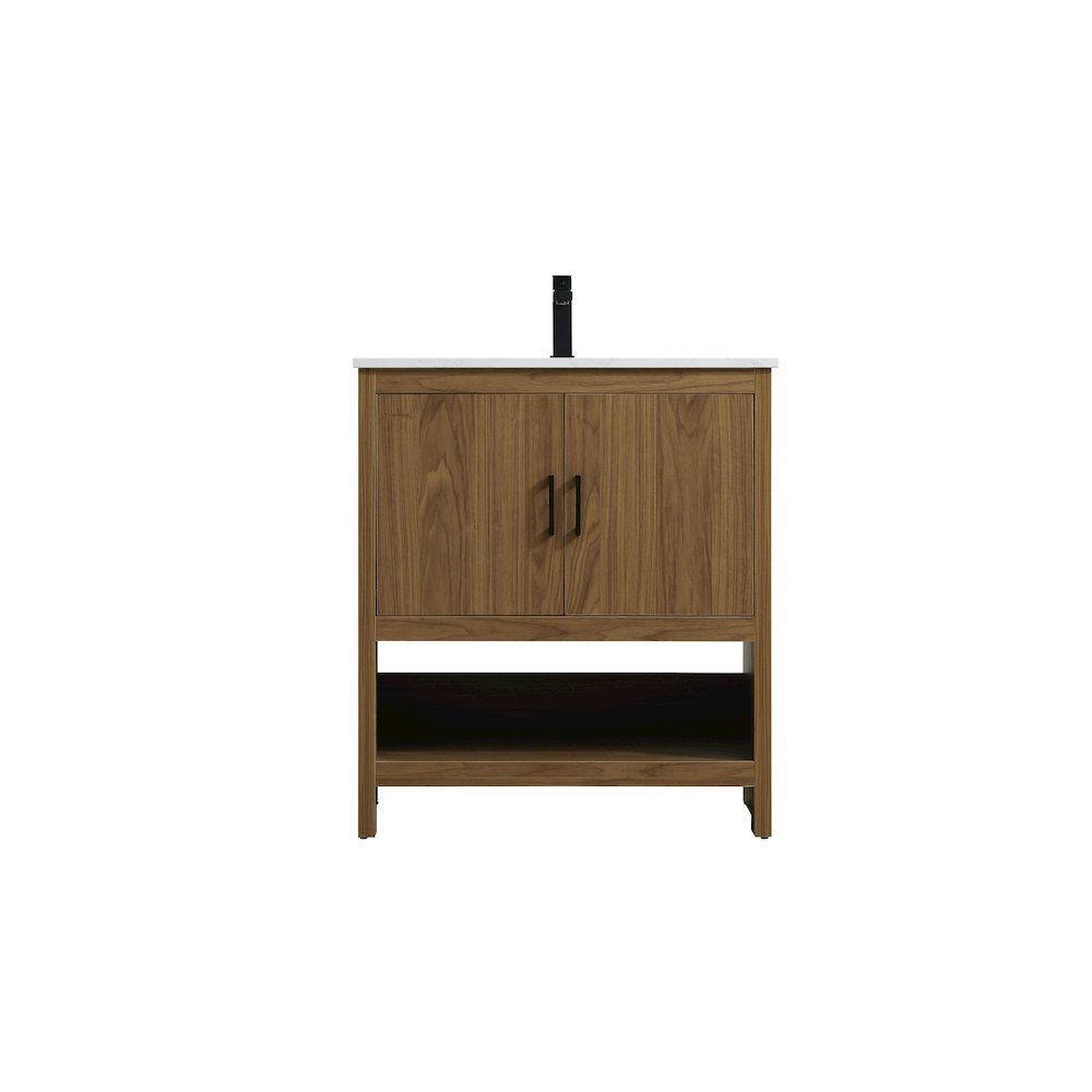 Ira 30 Inch Single Bathroom Vanity In Walnut Brown. Picture 1