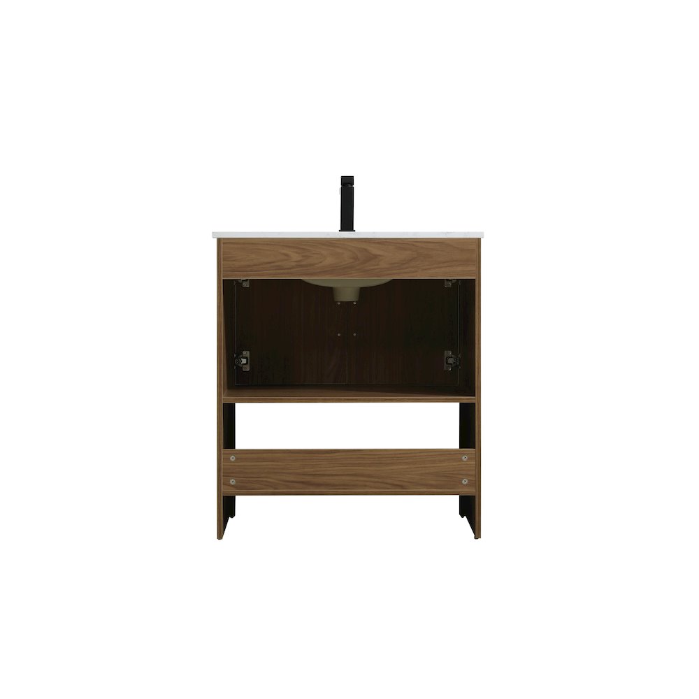 Ira 30 Inch Single Bathroom Vanity In Walnut Brown. Picture 12
