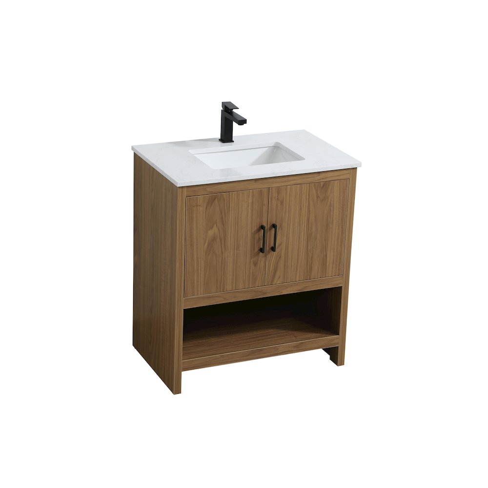 Ira 30 Inch Single Bathroom Vanity In Walnut Brown. Picture 6