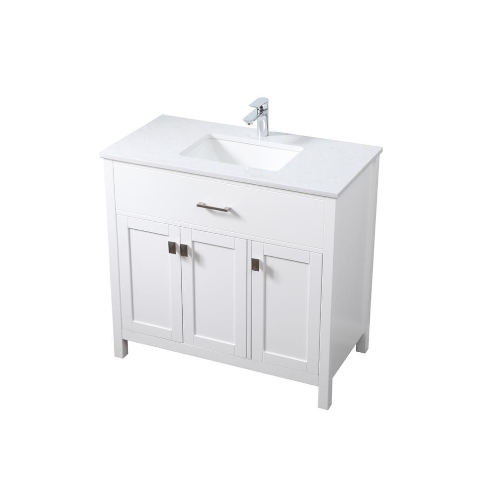 36 Inch SIngle Bathroom Vanity In White. Picture 8