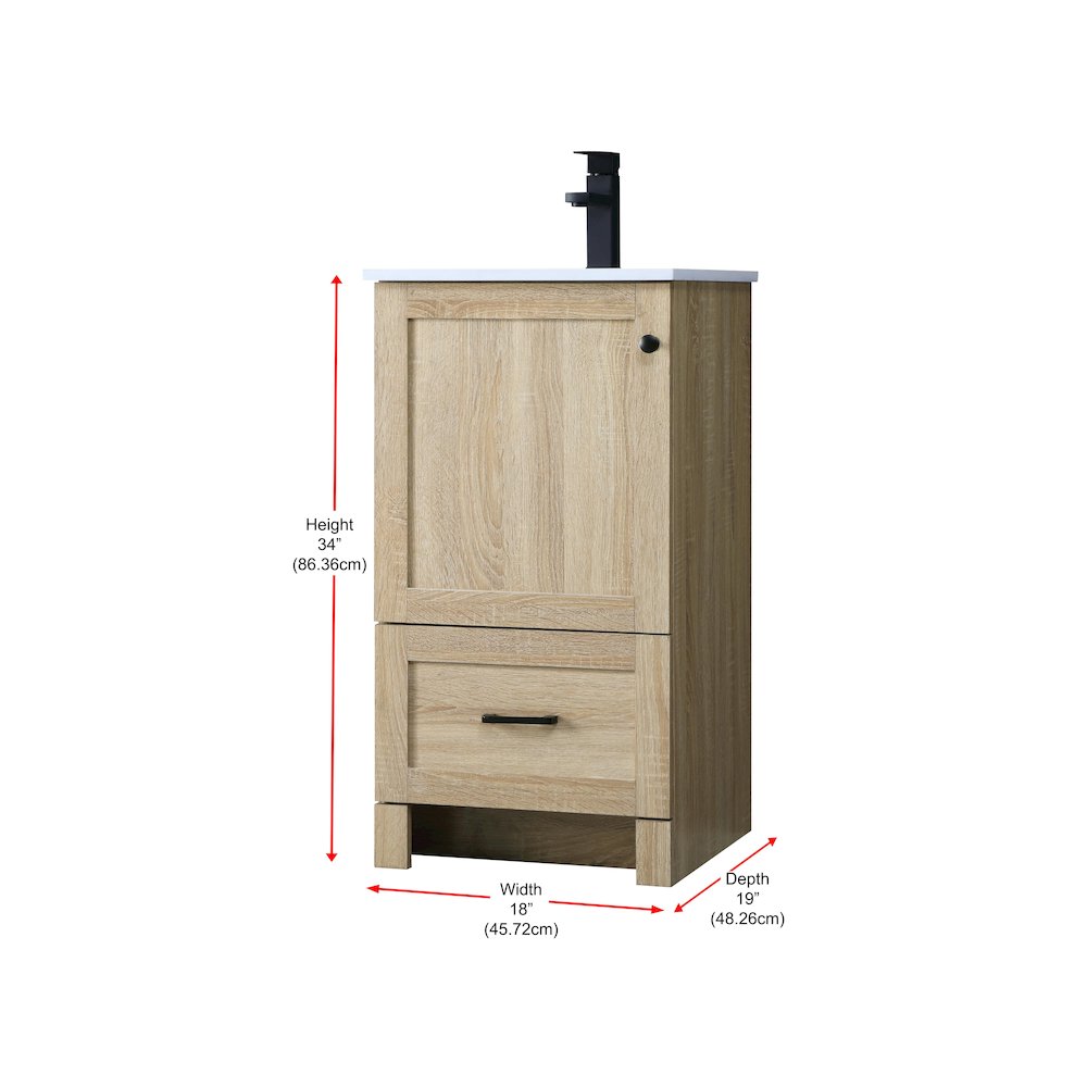 18 Inch Single Bathroom Vanity In Mango Wood. Picture 17
