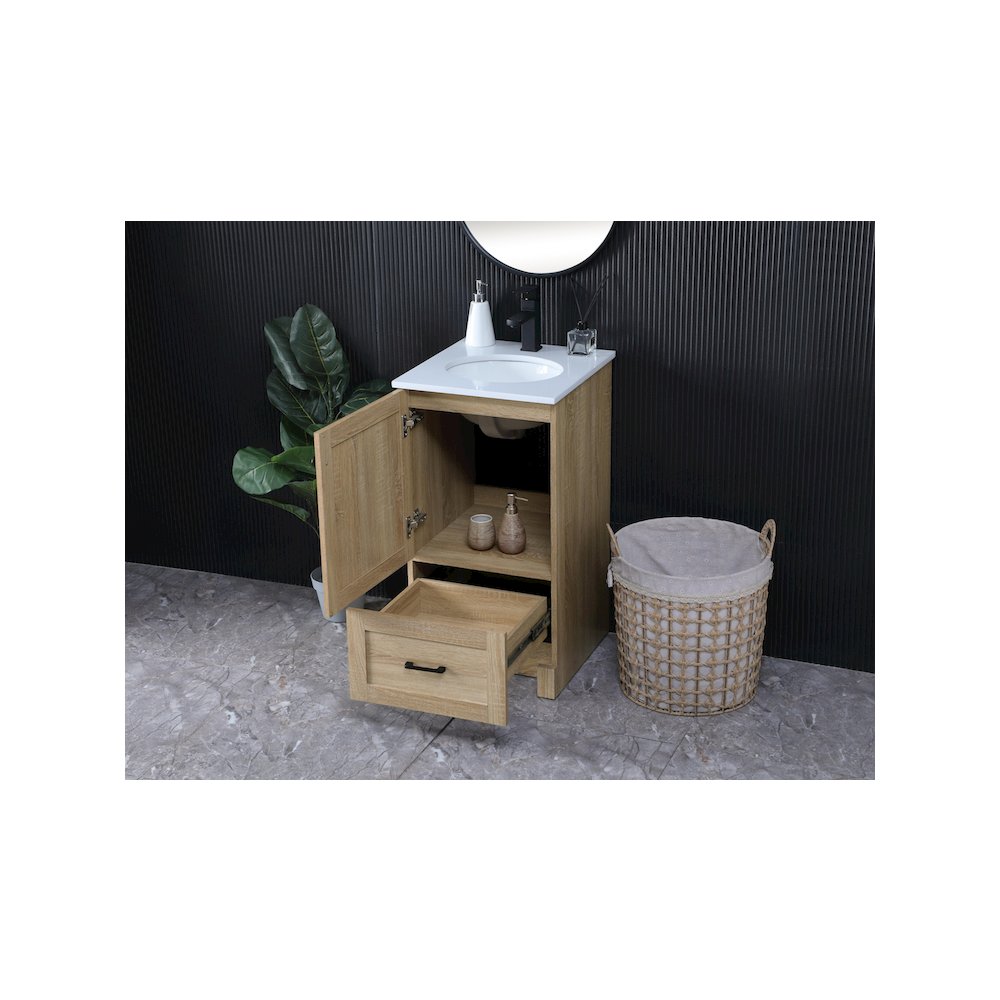 18 Inch Single Bathroom Vanity In Mango Wood. Picture 4