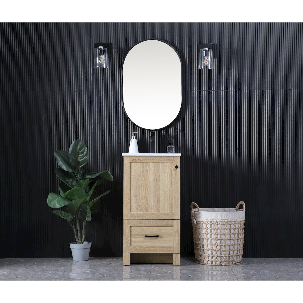 18 Inch Single Bathroom Vanity In Mango Wood. Picture 5