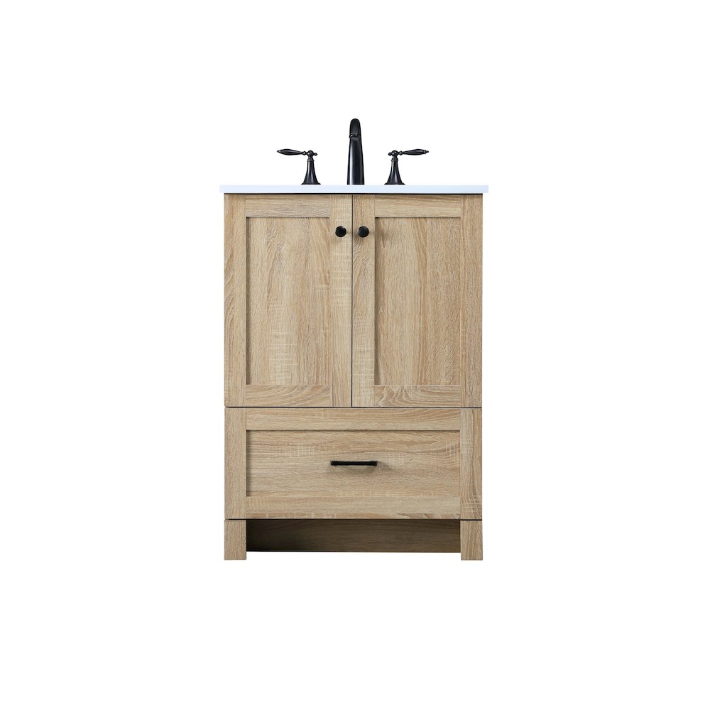 24 Inch Single Bathroom Vanity In Mango Wood. Picture 1
