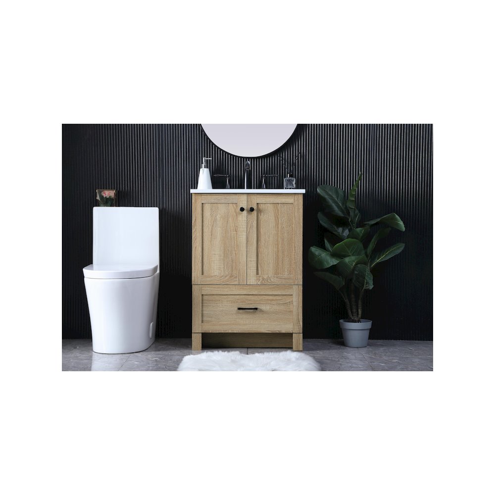 24 Inch Single Bathroom Vanity In Mango Wood. Picture 2