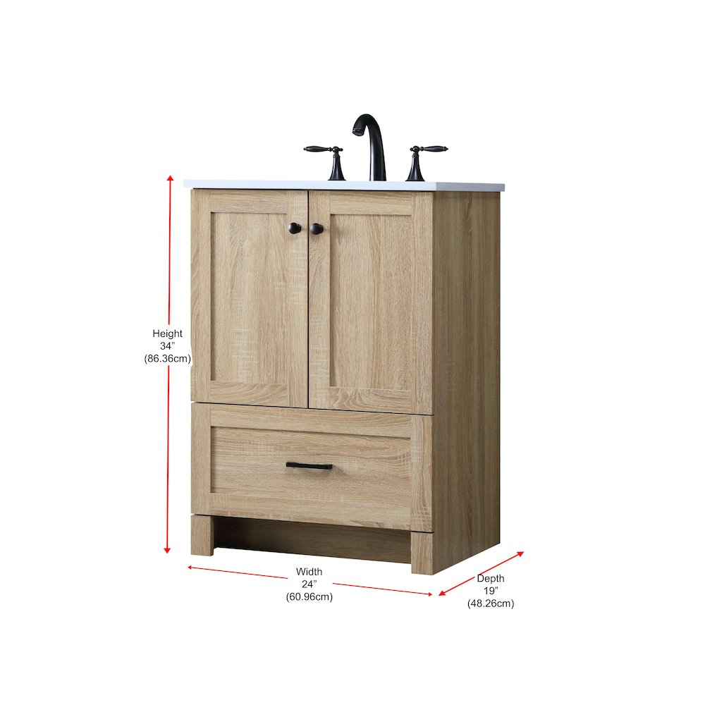 24 Inch Single Bathroom Vanity In Mango Wood. Picture 17