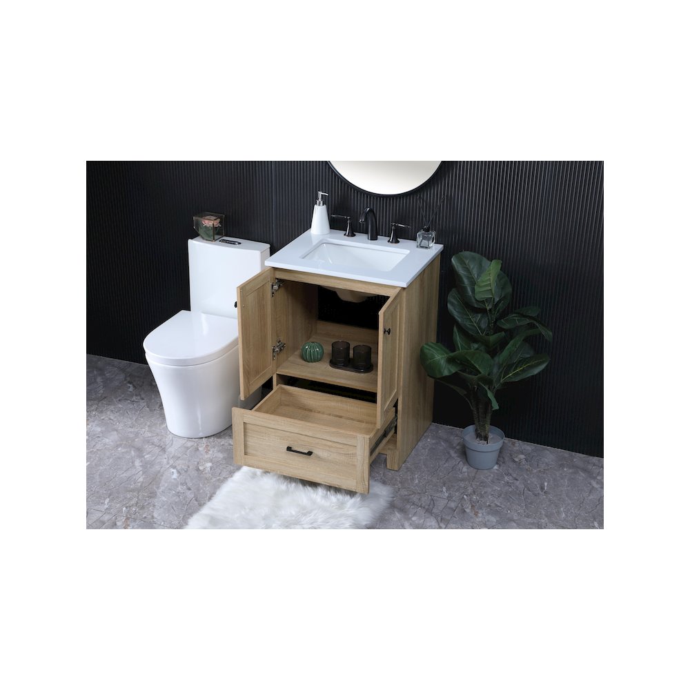 24 Inch Single Bathroom Vanity In Mango Wood. Picture 4