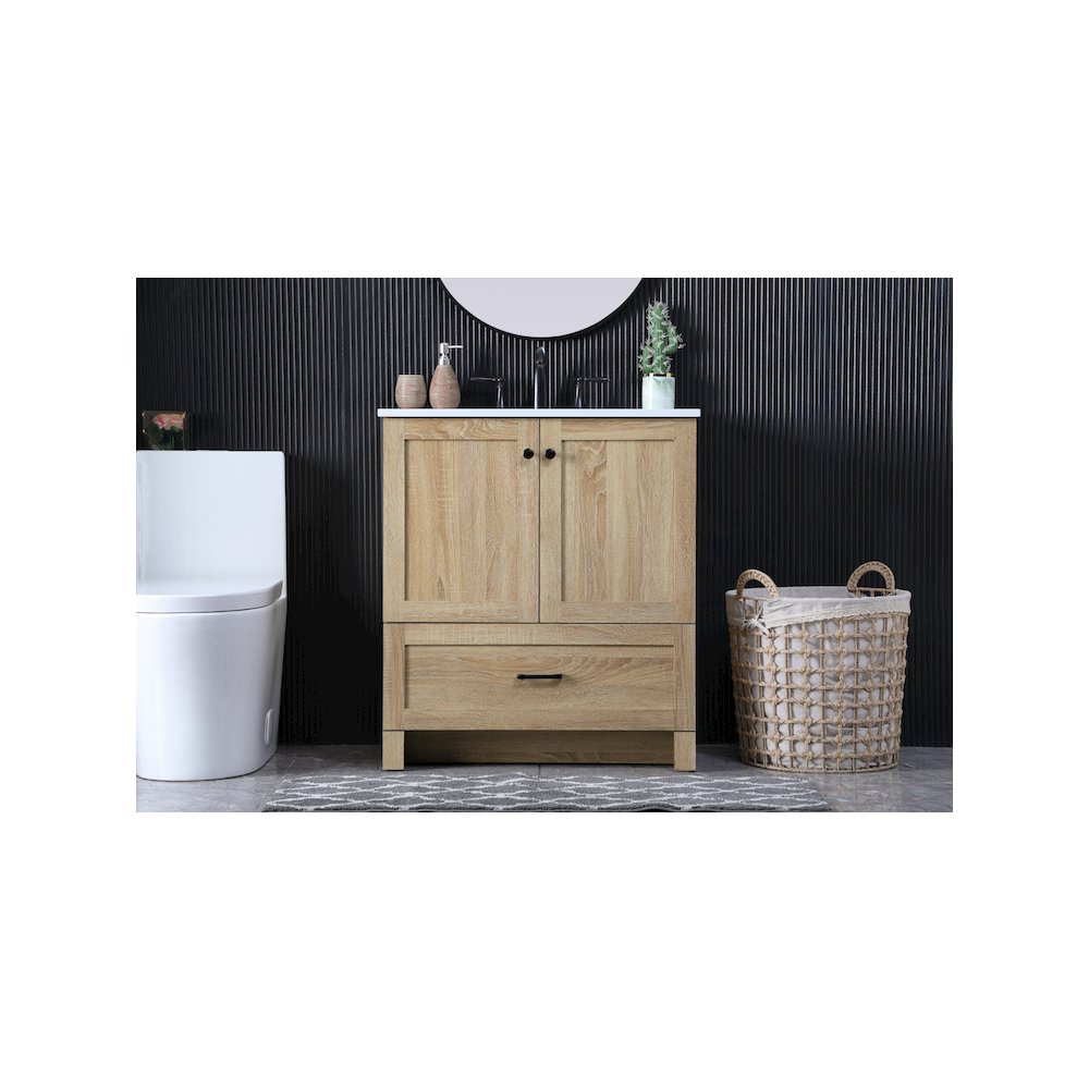 30 Inch Single Bathroom Vanity In Mango Wood. Picture 2
