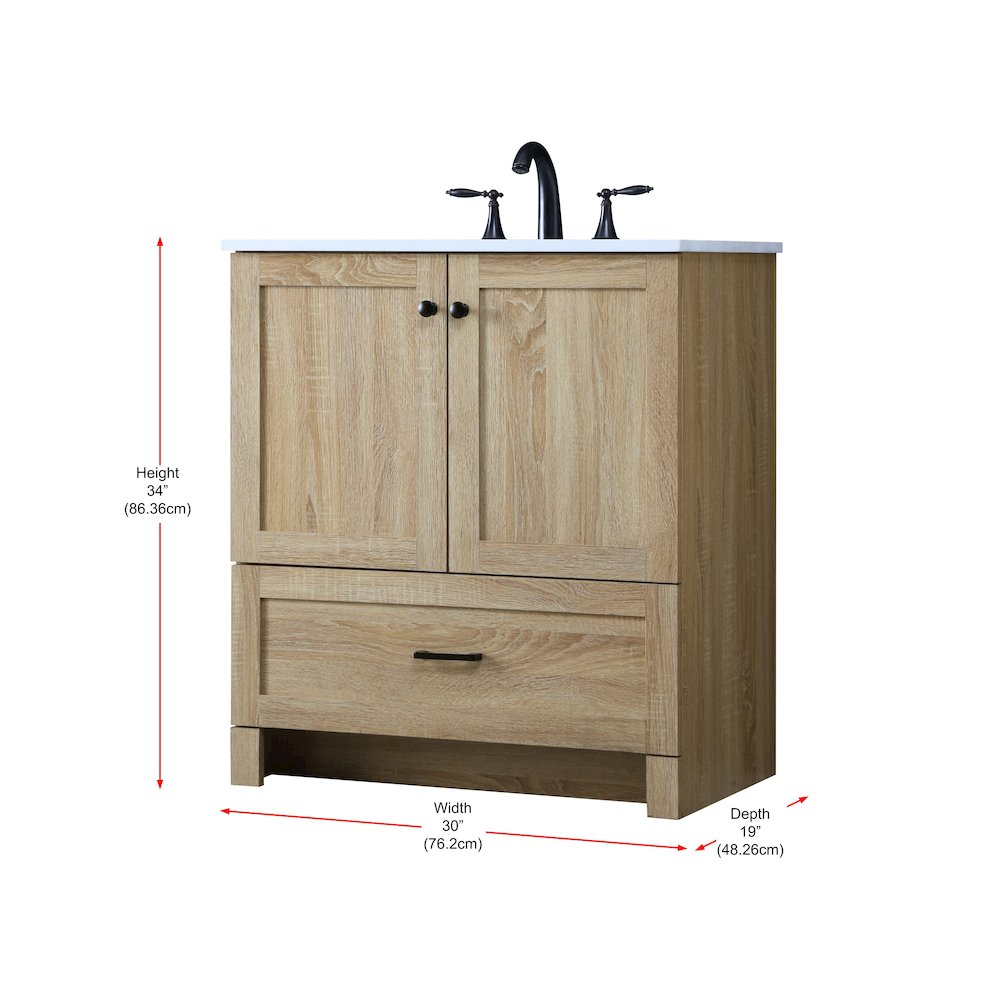 30 Inch Single Bathroom Vanity In Mango Wood. Picture 17