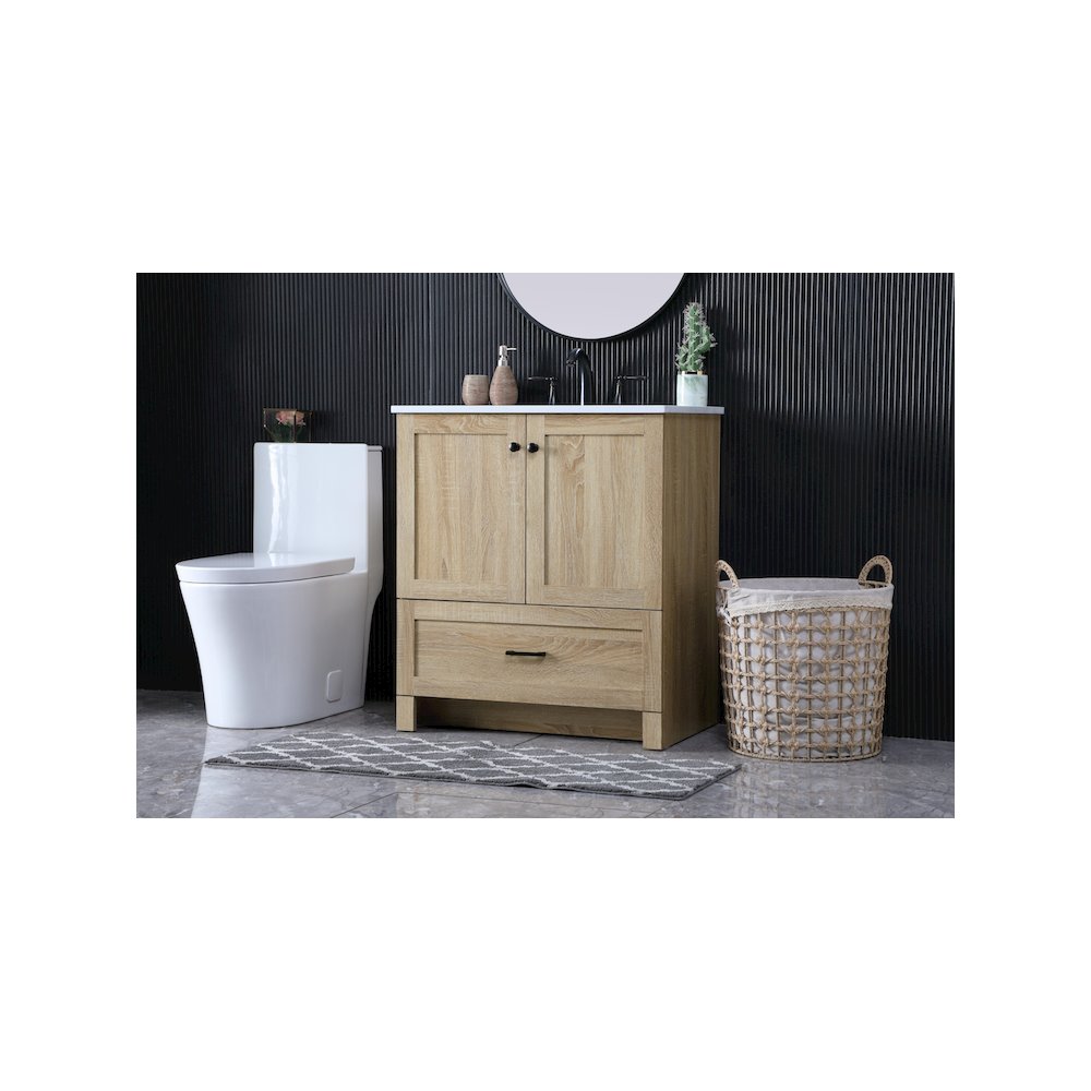30 Inch Single Bathroom Vanity In Mango Wood. Picture 3