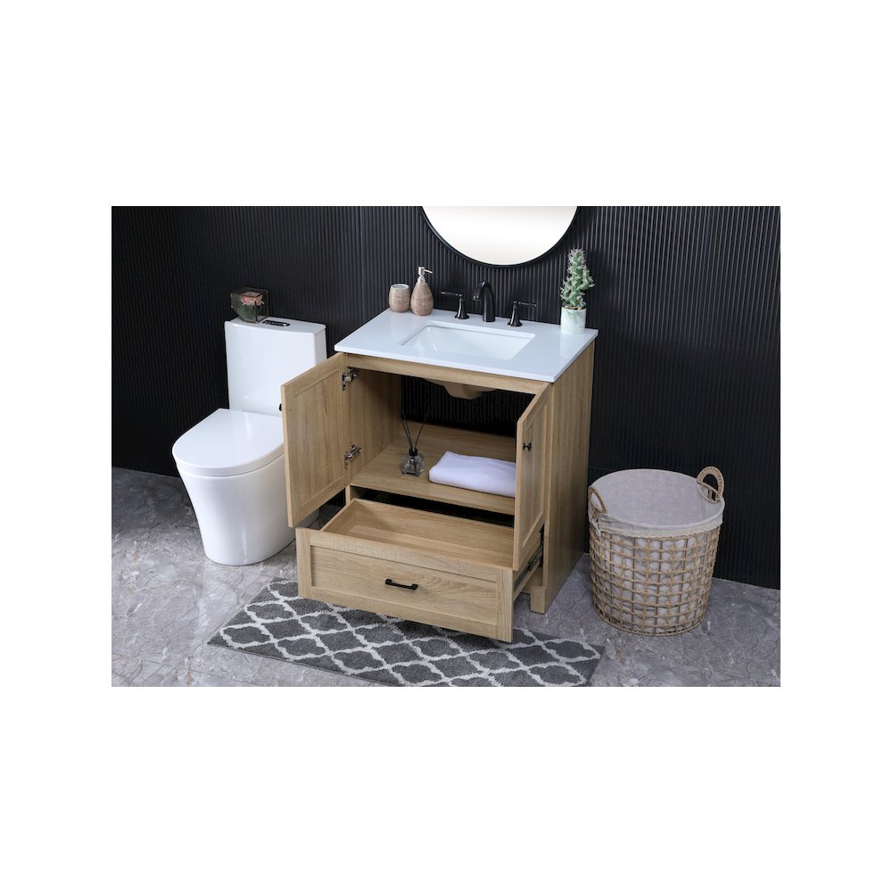 30 Inch Single Bathroom Vanity In Mango Wood. Picture 4