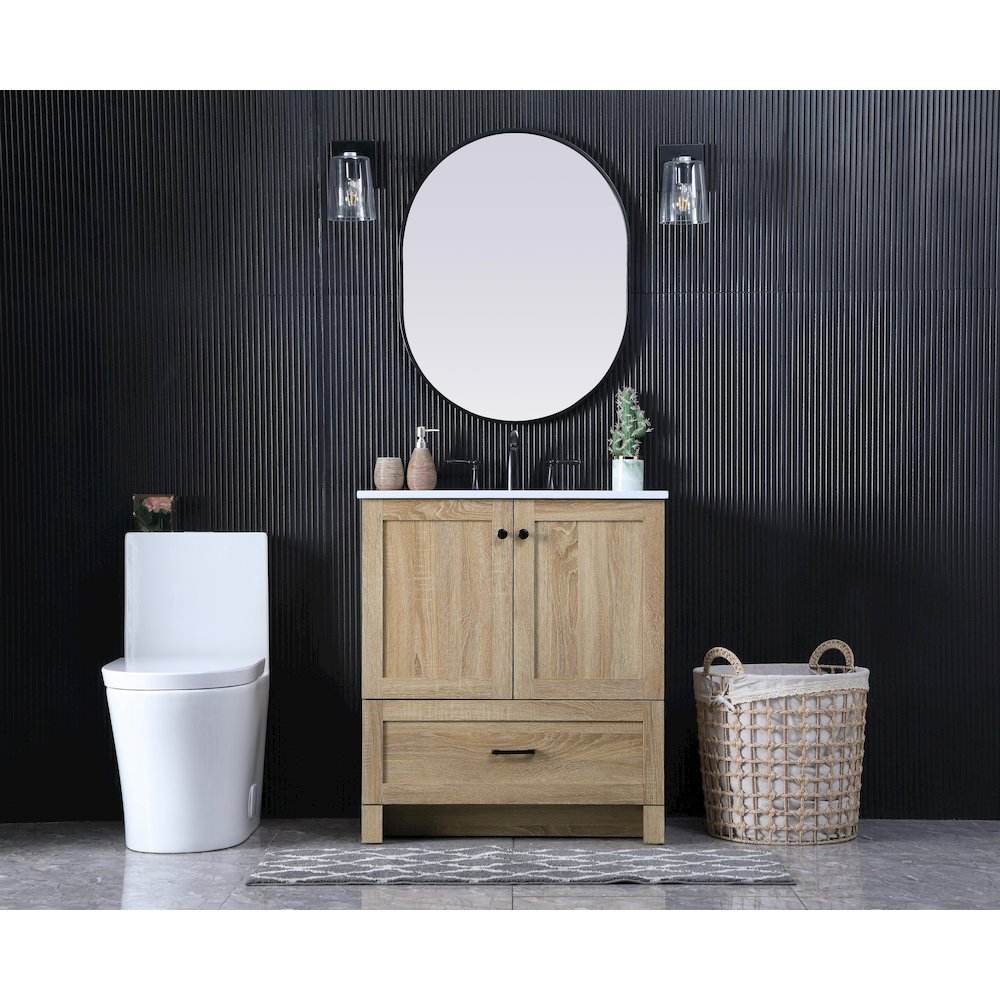 30 Inch Single Bathroom Vanity In Mango Wood. Picture 5