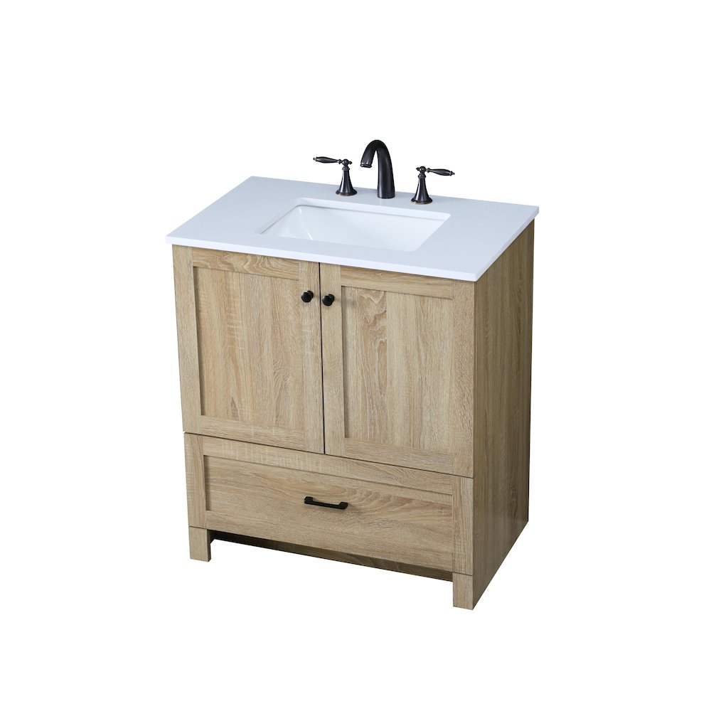30 Inch Single Bathroom Vanity In Mango Wood. Picture 9