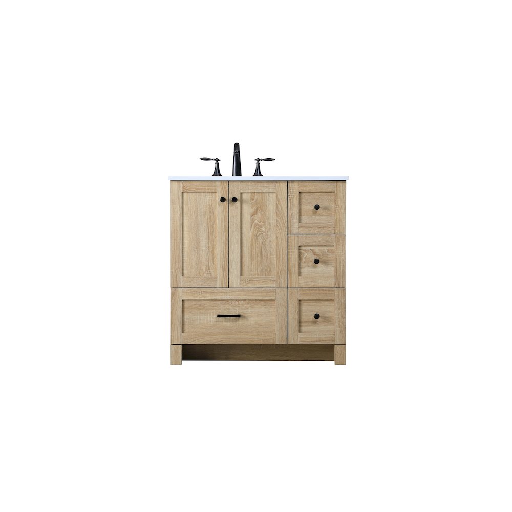 32 Inch Single Bathroom Vanity In Mango Wood. Picture 1