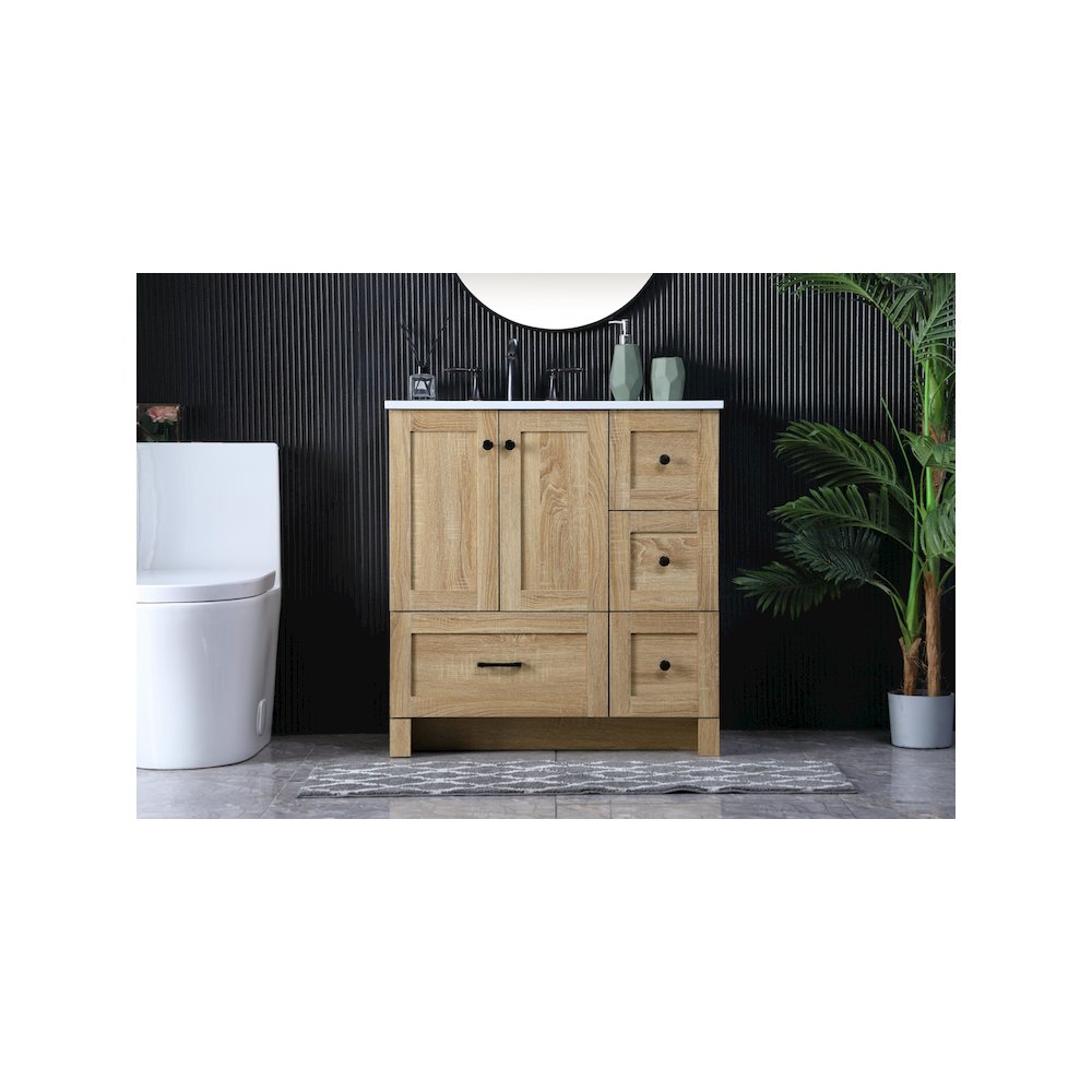 32 Inch Single Bathroom Vanity In Mango Wood. Picture 2