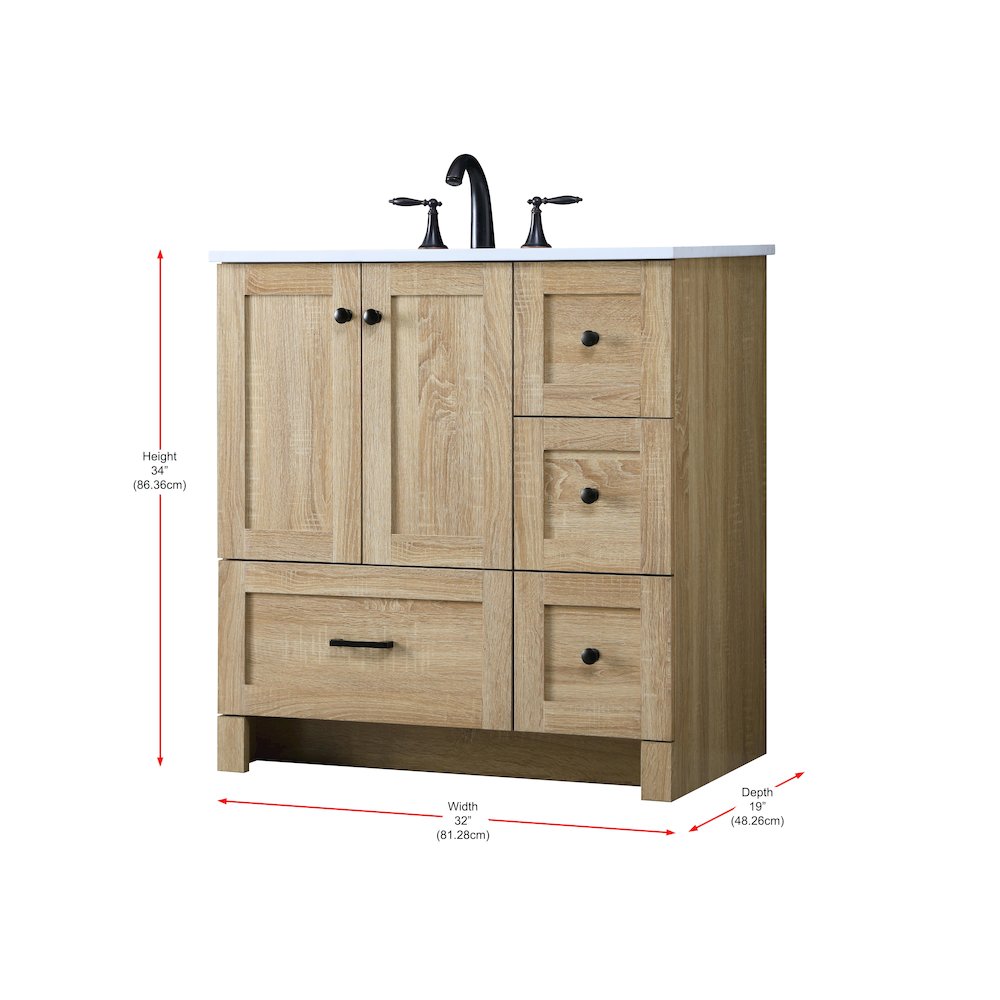 32 Inch Single Bathroom Vanity In Mango Wood. Picture 17