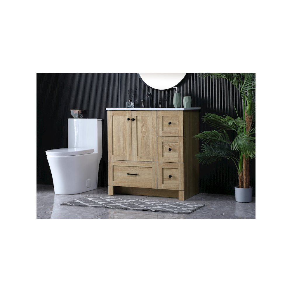 32 Inch Single Bathroom Vanity In Mango Wood. Picture 3