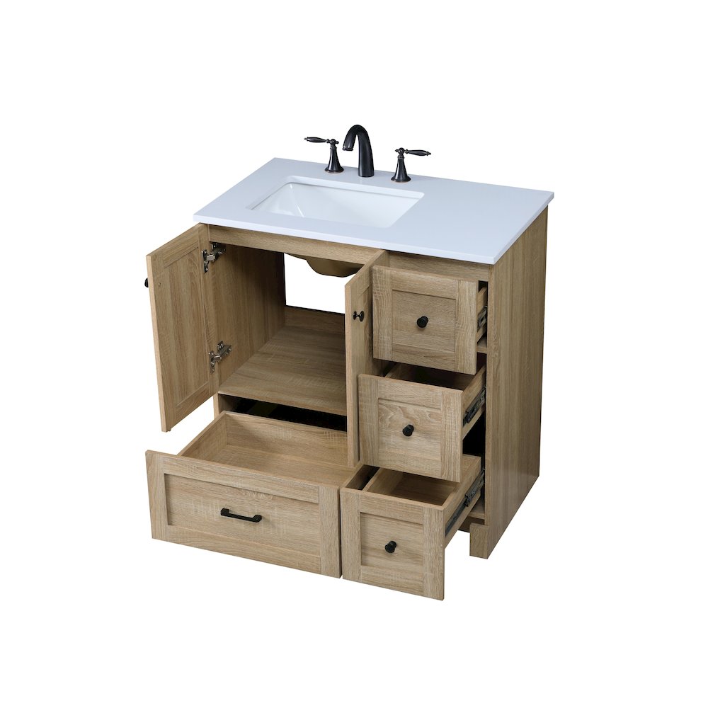 32 Inch Single Bathroom Vanity In Mango Wood. Picture 10