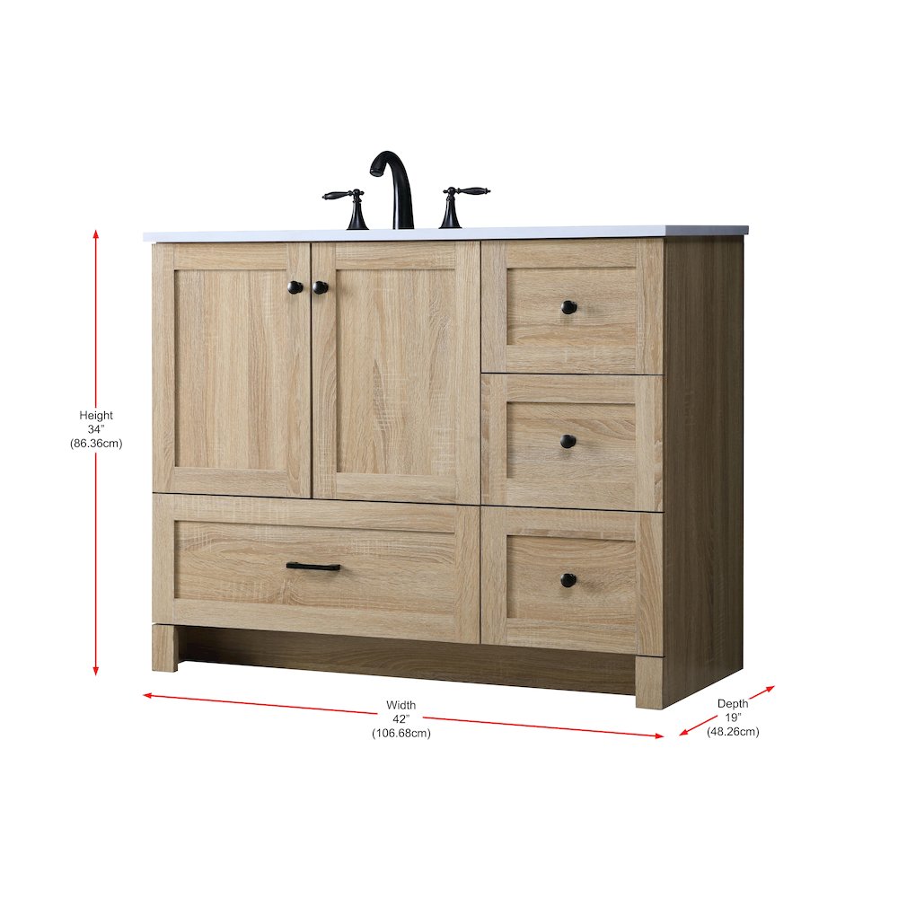 42 Inch Single Bathroom Vanity In Mango Wood. Picture 17