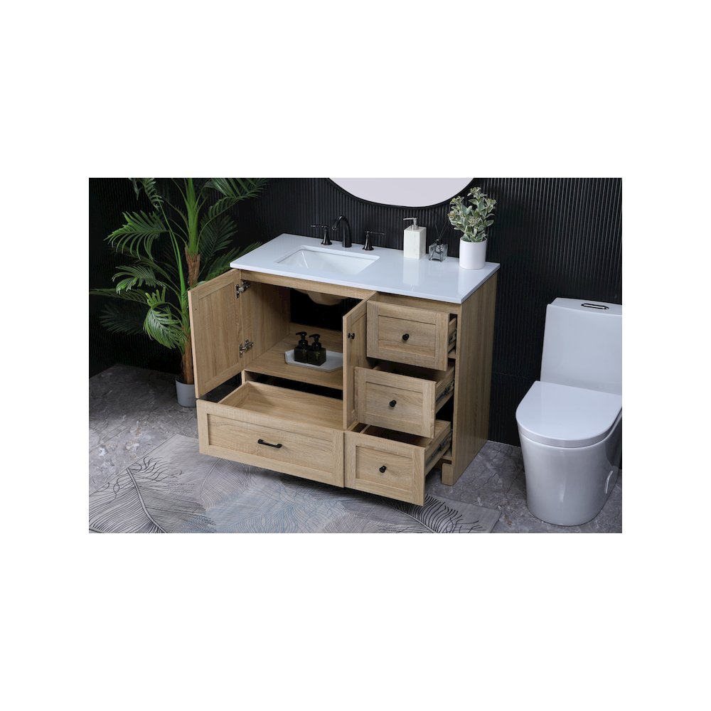 42 Inch Single Bathroom Vanity In Mango Wood. Picture 4