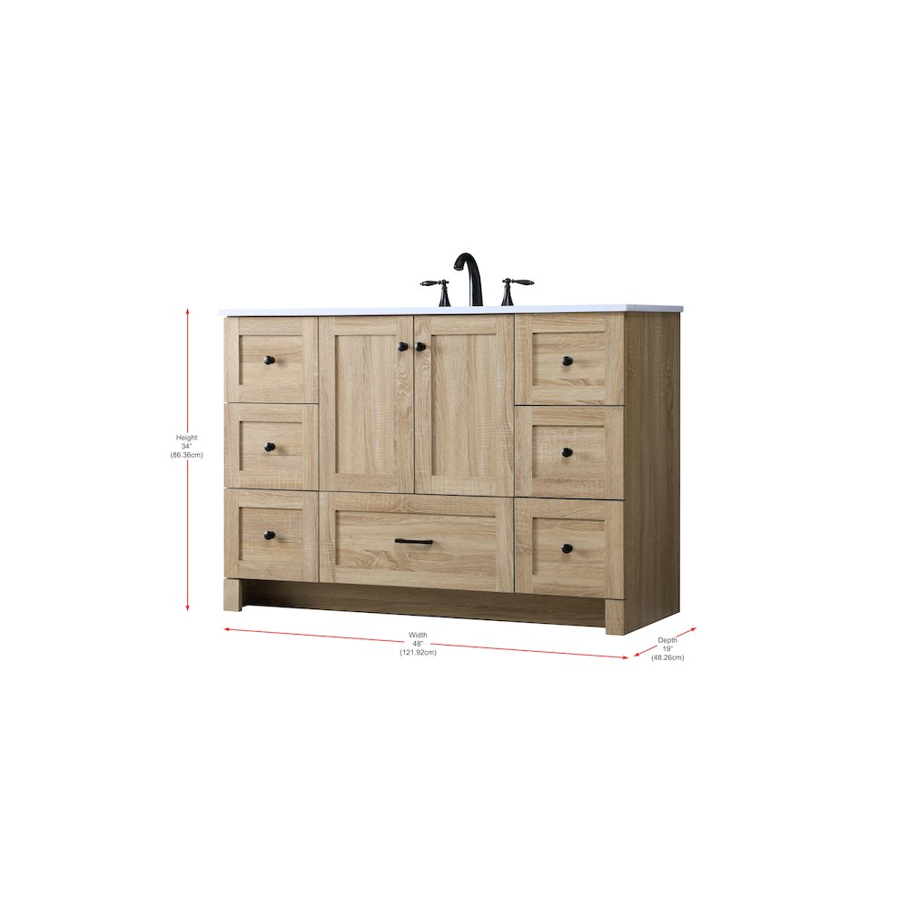 48 Inch Single Bathroom Vanity In Mango Wood. Picture 17