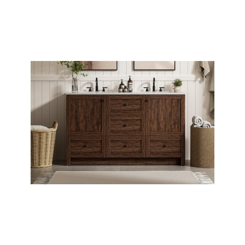 54 inch Double Bathroom Vanity In Expresso. Picture 2