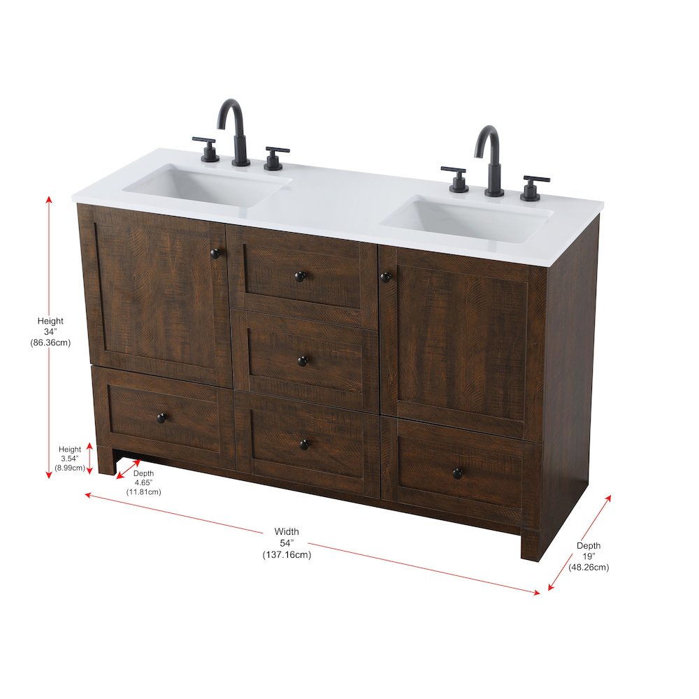 54 inch Double Bathroom Vanity In Expresso. Picture 12