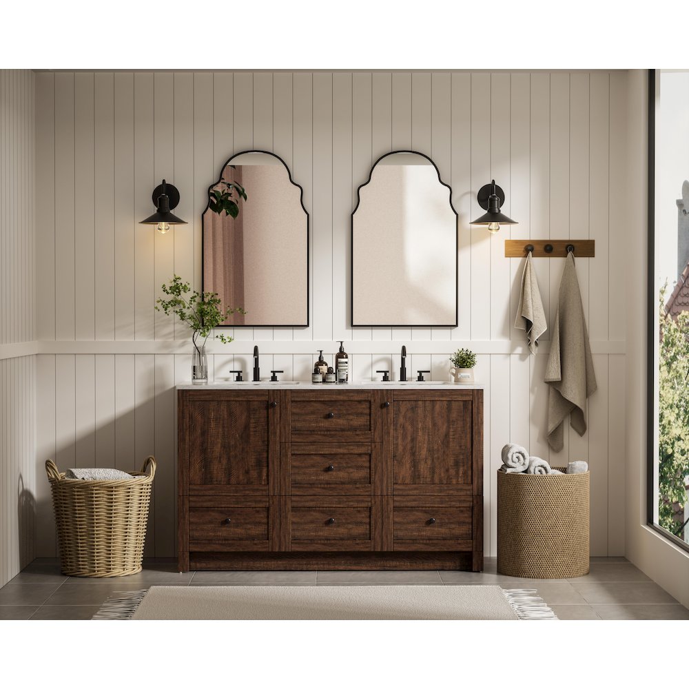 54 inch Double Bathroom Vanity In Expresso. Picture 4