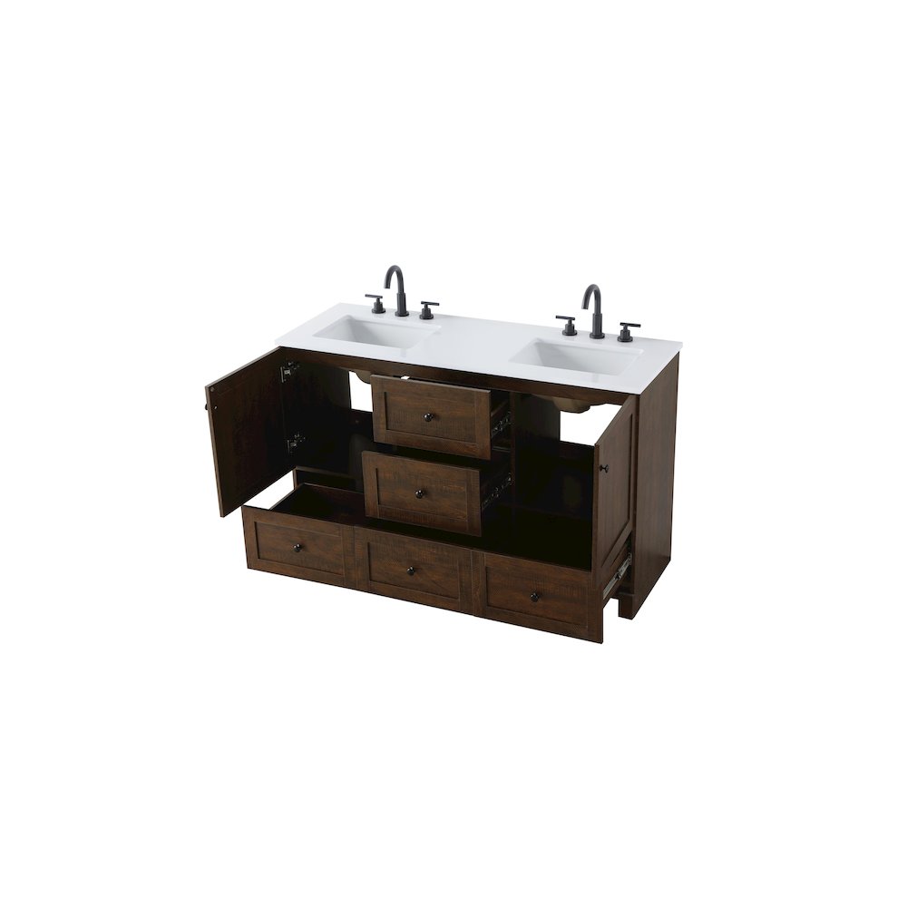 54 inch Double Bathroom Vanity In Expresso. Picture 7
