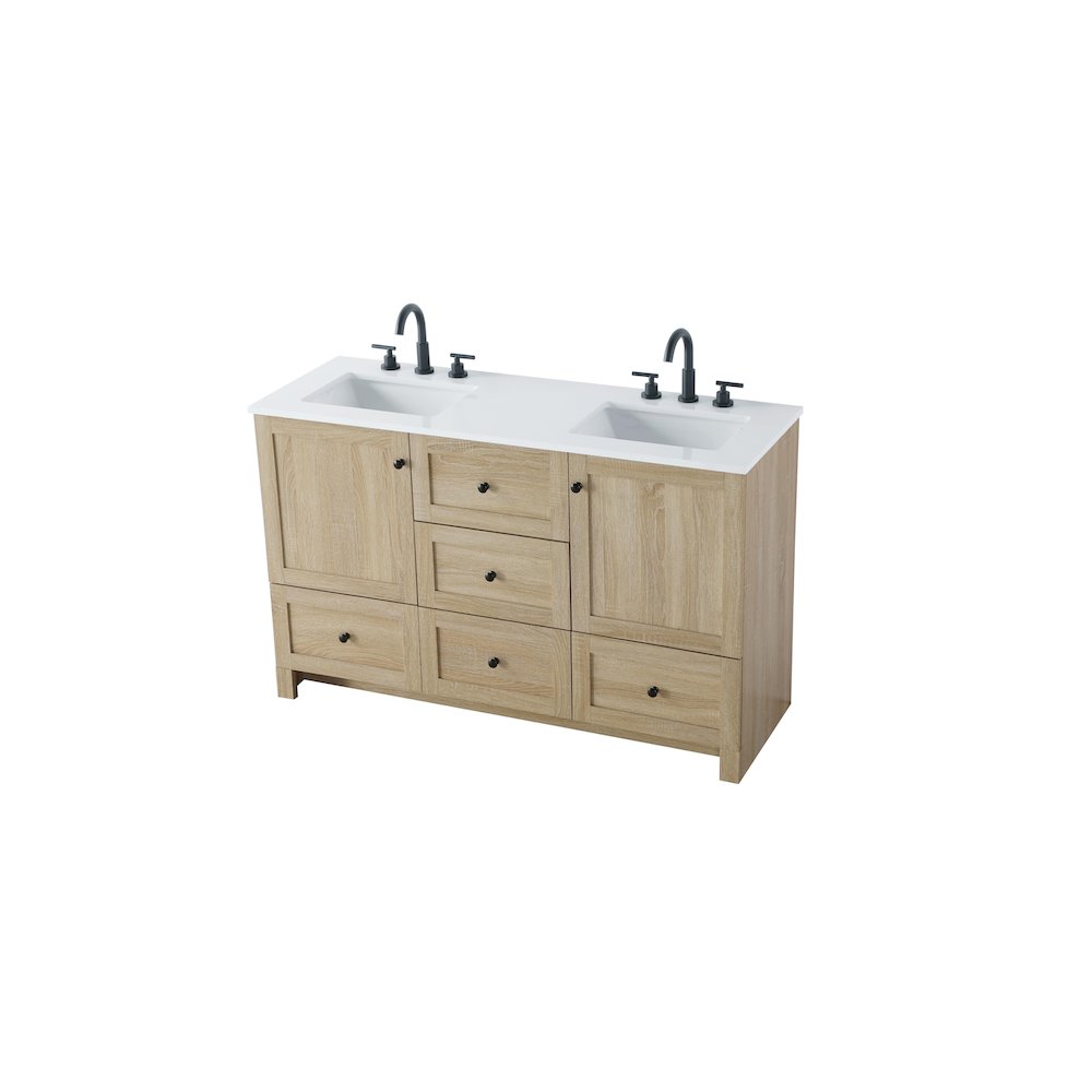 54 inch Double Bathroom Vanity In Mango Wood. Picture 6