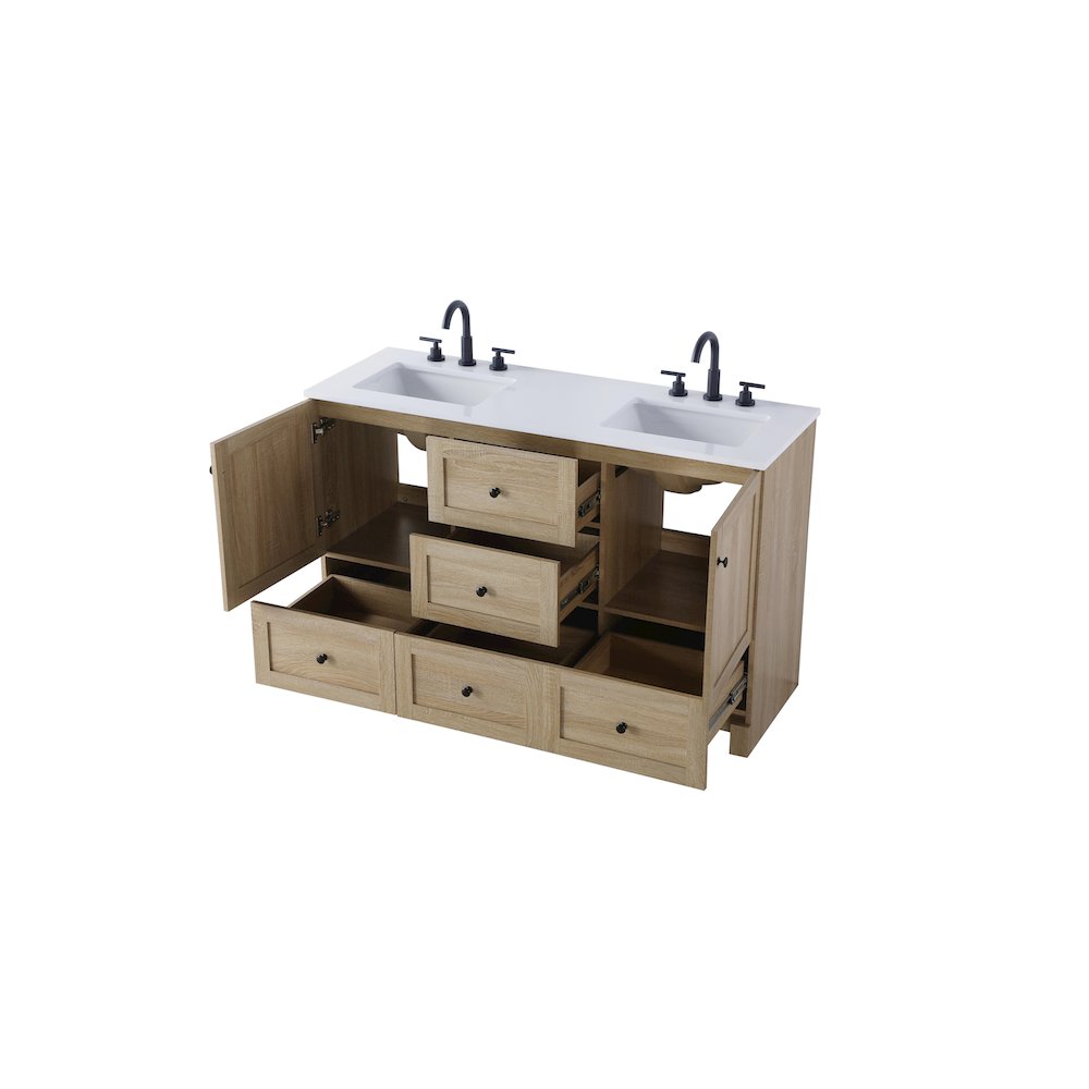 54 inch Double Bathroom Vanity In Mango Wood. Picture 7
