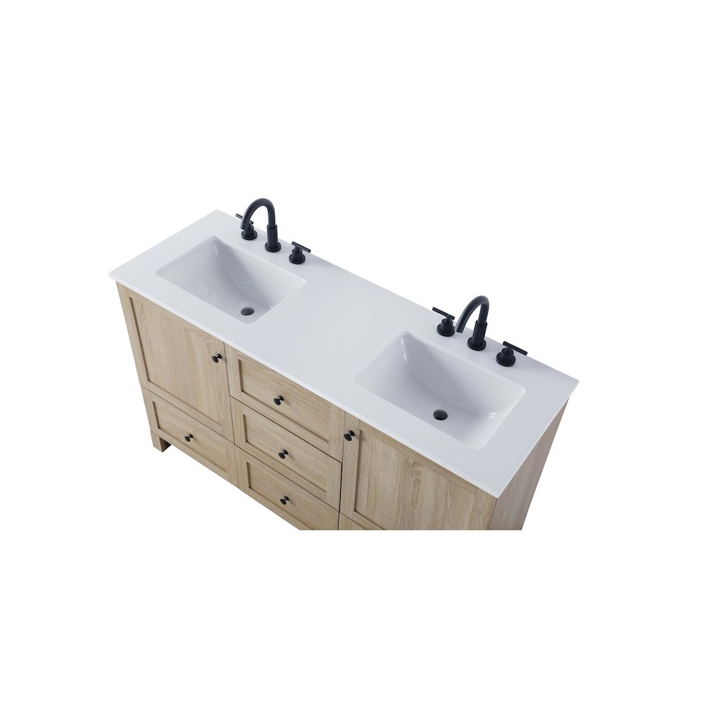 54 inch Double Bathroom Vanity In Mango Wood. Picture 8