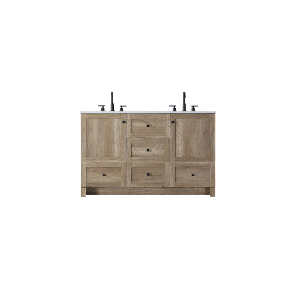 54 inch Double Bathroom Vanity In Natural Oak. Picture 1