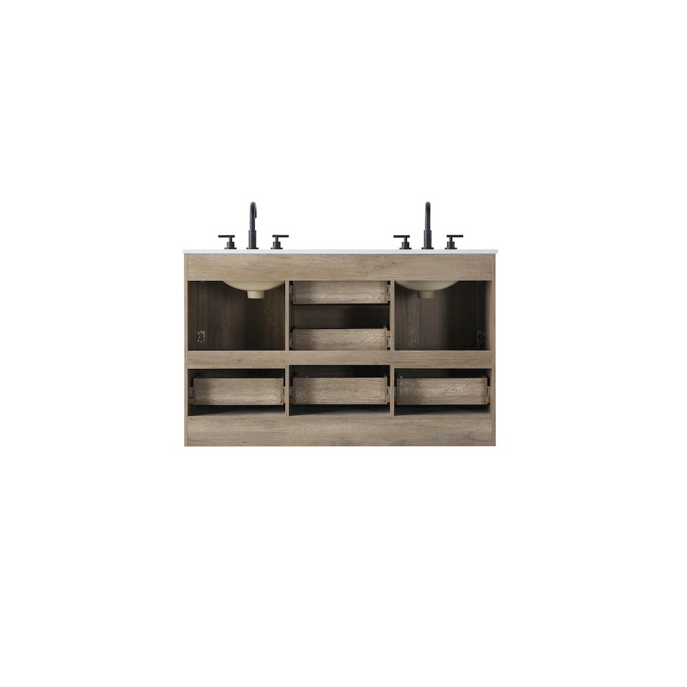 54 inch Double Bathroom Vanity In Natural Oak. Picture 11