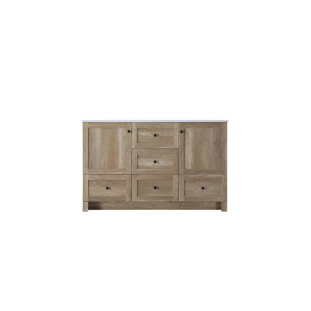 54 inch Double Bathroom Vanity In Natural Oak. Picture 5