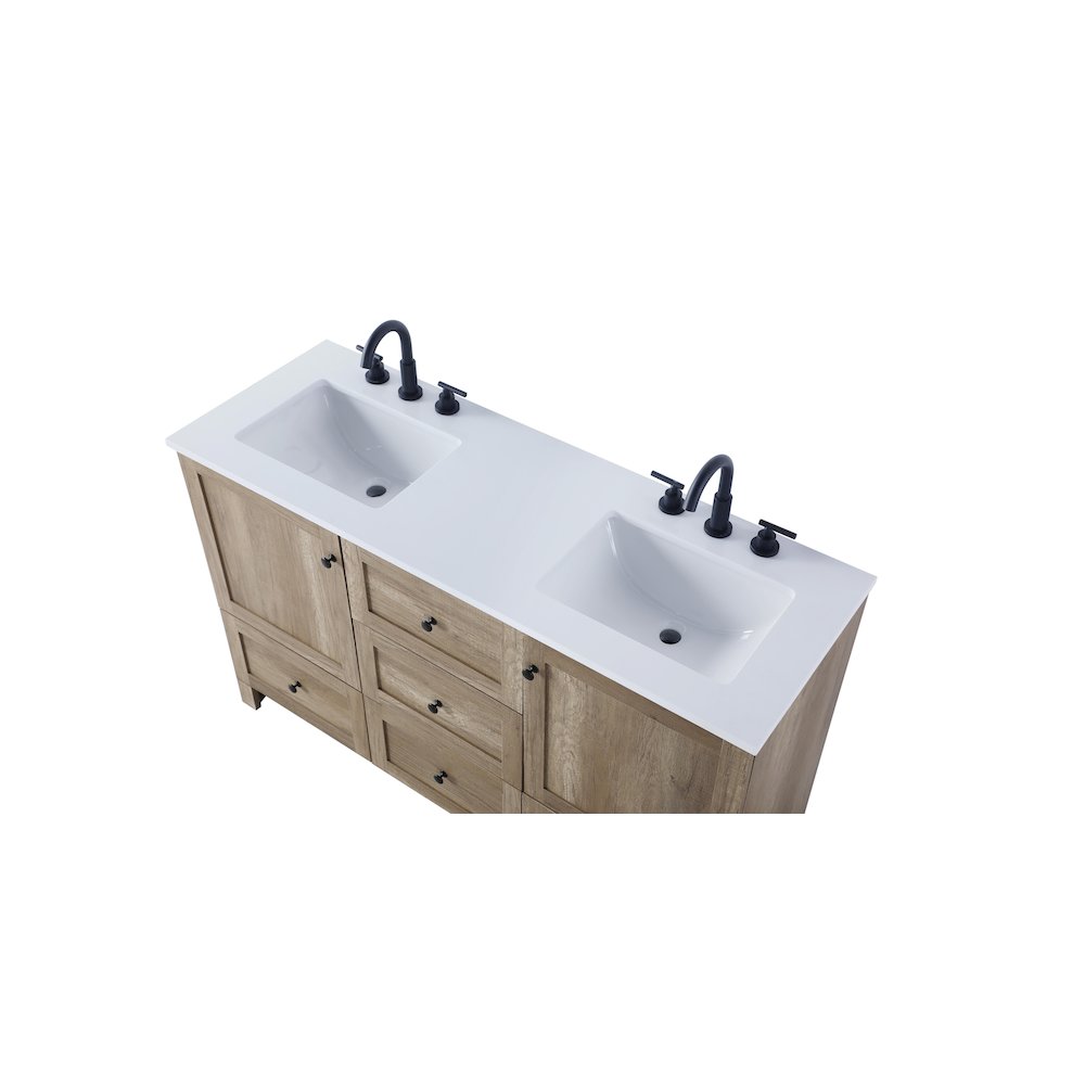 54 inch Double Bathroom Vanity In Natural Oak. Picture 8