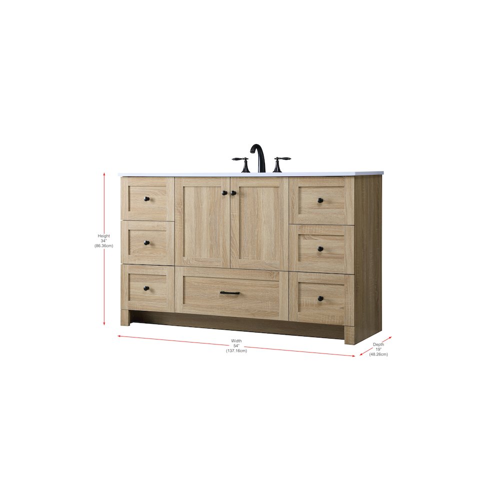 54 Inch Single Bathroom Vanity In Mango Wood. Picture 17