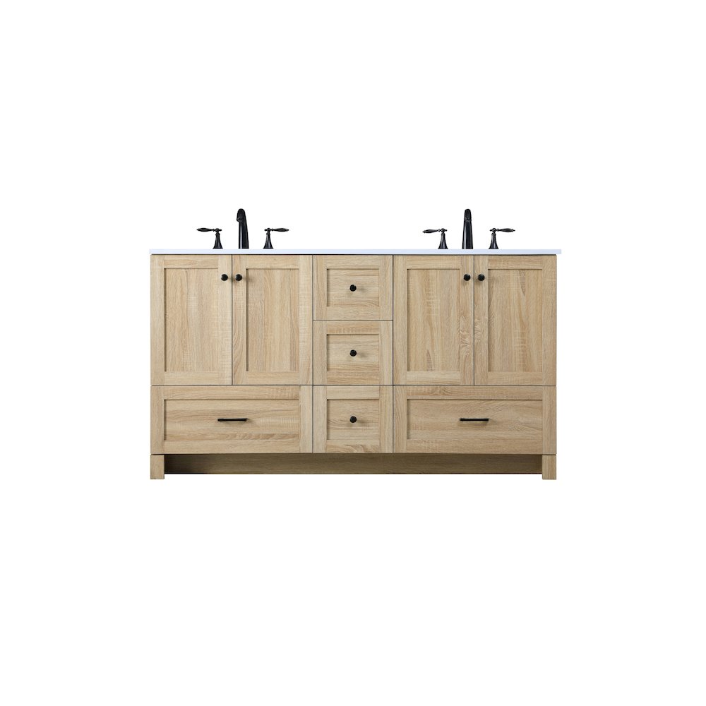 60 Inch Double Bathroom Vanity In Mango Wood. Picture 1