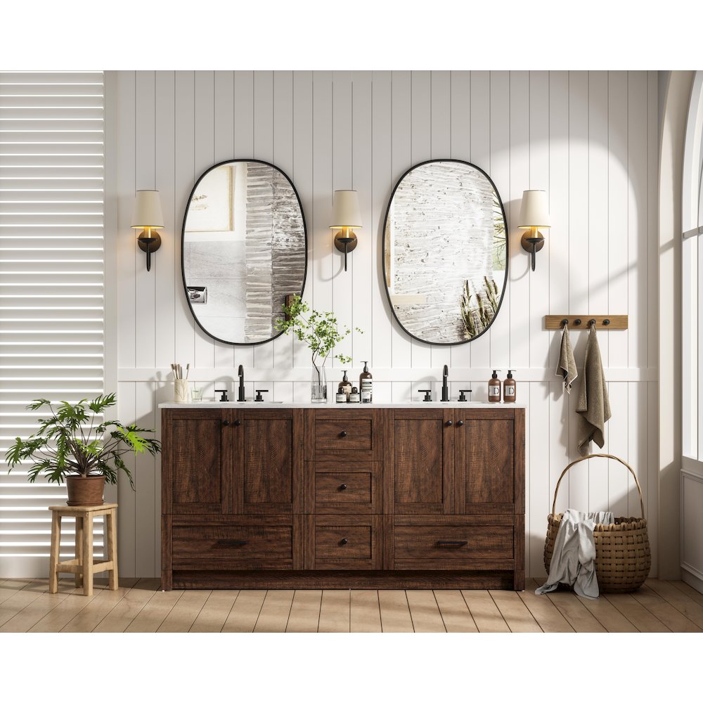 66 inch Double Bathroom Vanity In Expresso. Picture 4