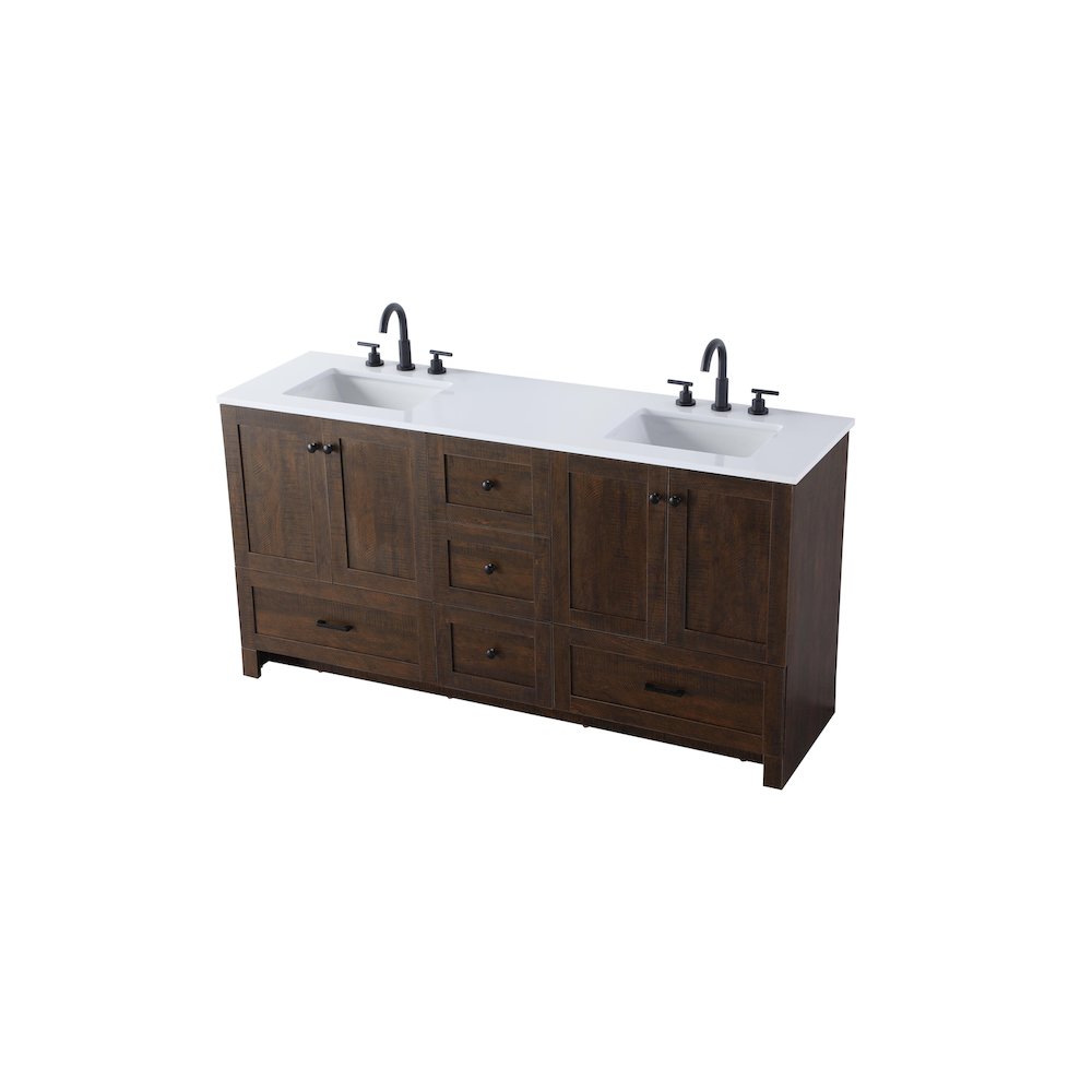 66 inch Double Bathroom Vanity In Expresso. Picture 6