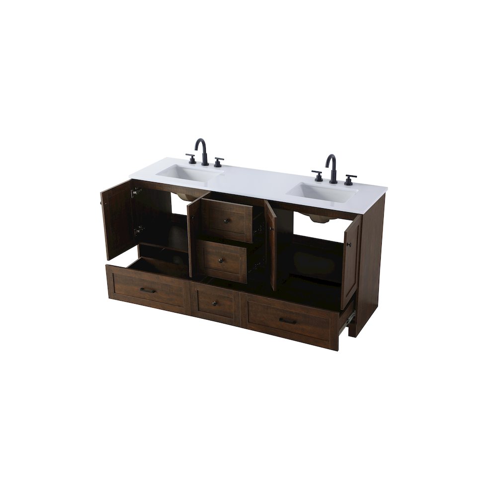 66 inch Double Bathroom Vanity In Expresso. Picture 7