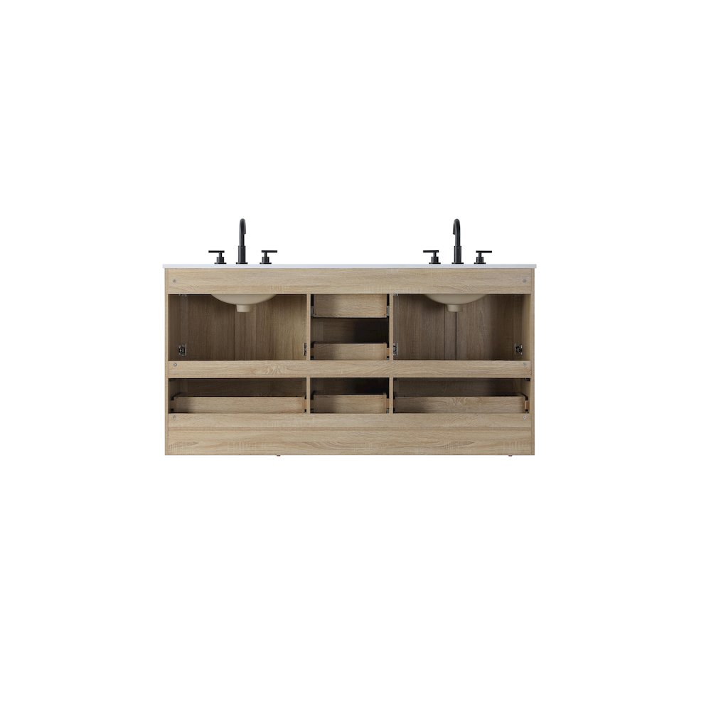 66 inch Double Bathroom Vanity In Mango Wood. Picture 11