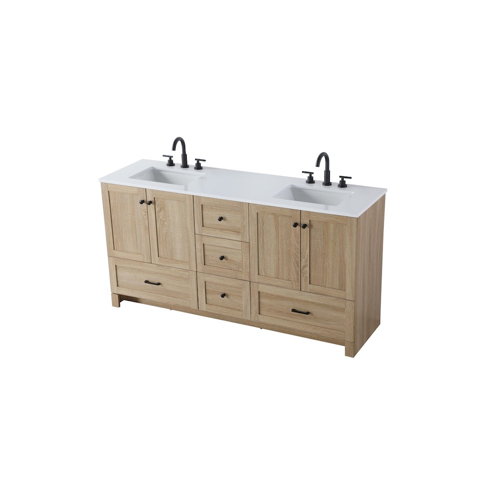 66 inch Double Bathroom Vanity In Mango Wood. Picture 6